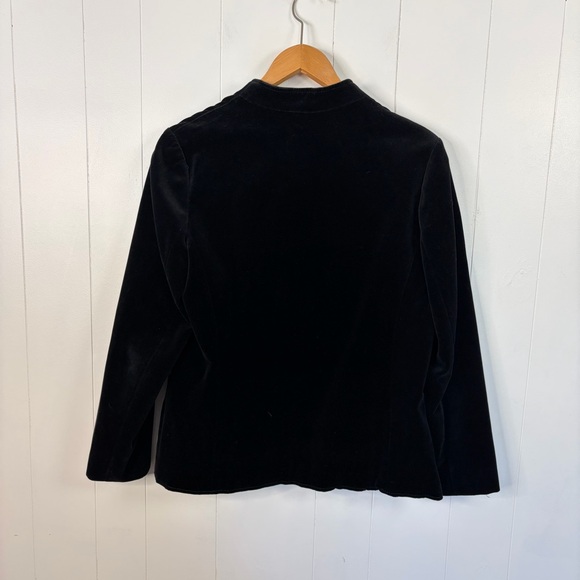 Vintage 1980s 1990s Black Velvet Blazer Size Medium Whimsigoth Fairy Goblincore - Picture 4 of 10